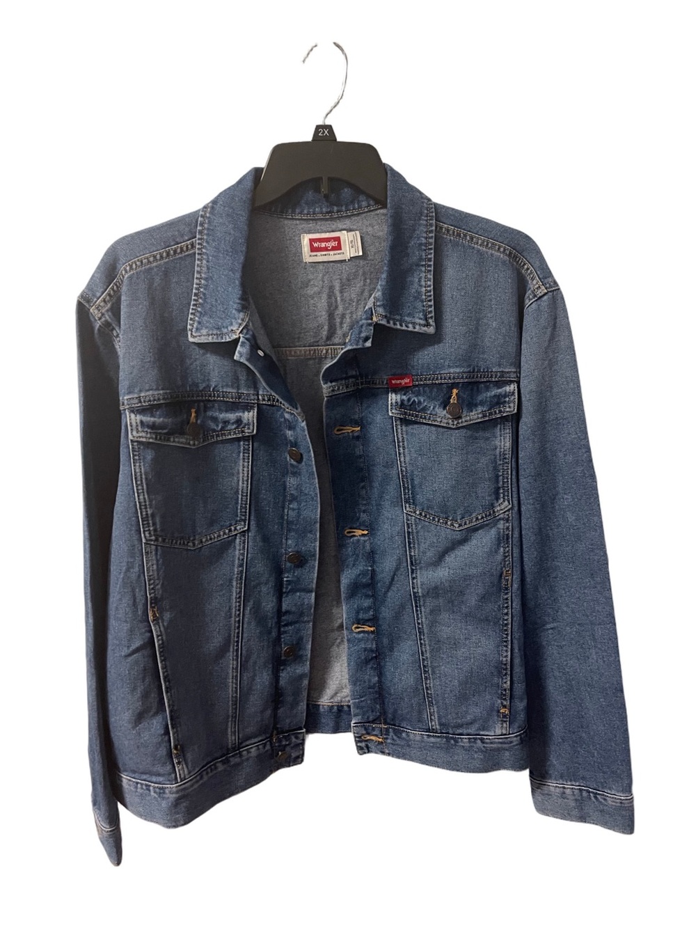 Authentic Wrangler Men’s Denim Jean Jacket Trucker Biker Cowboy Sz XL NWT